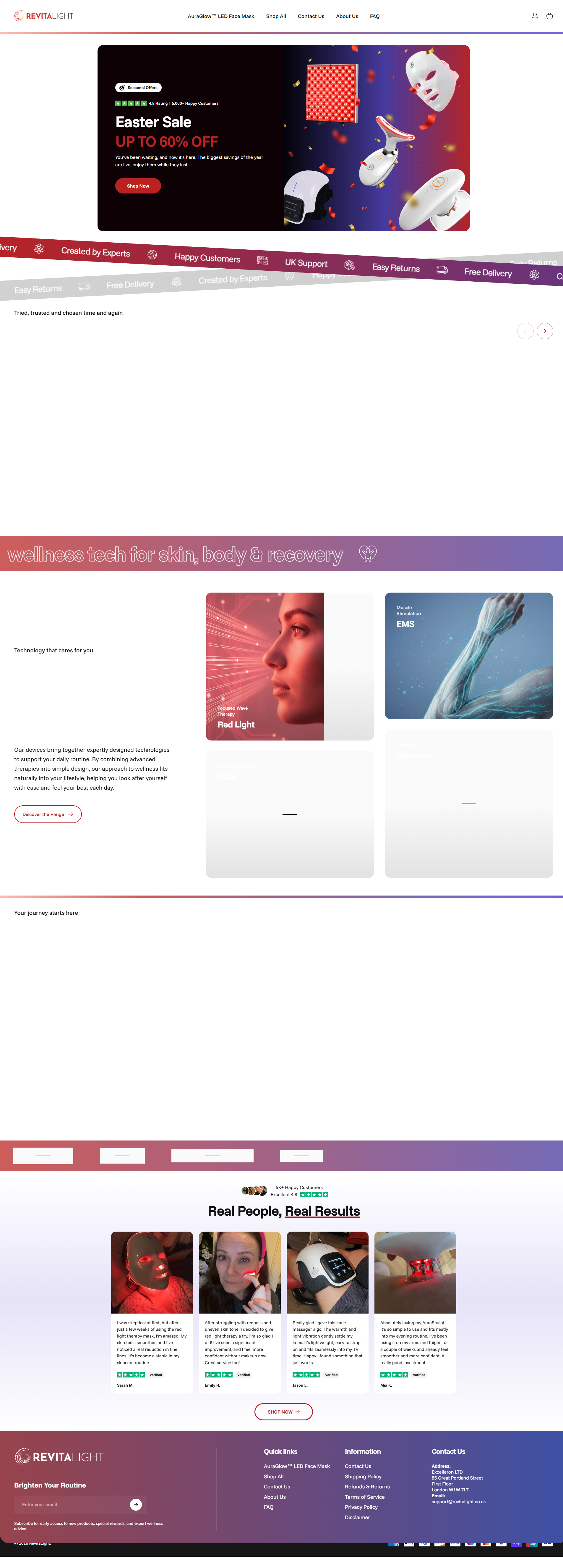Revitalight — website preview