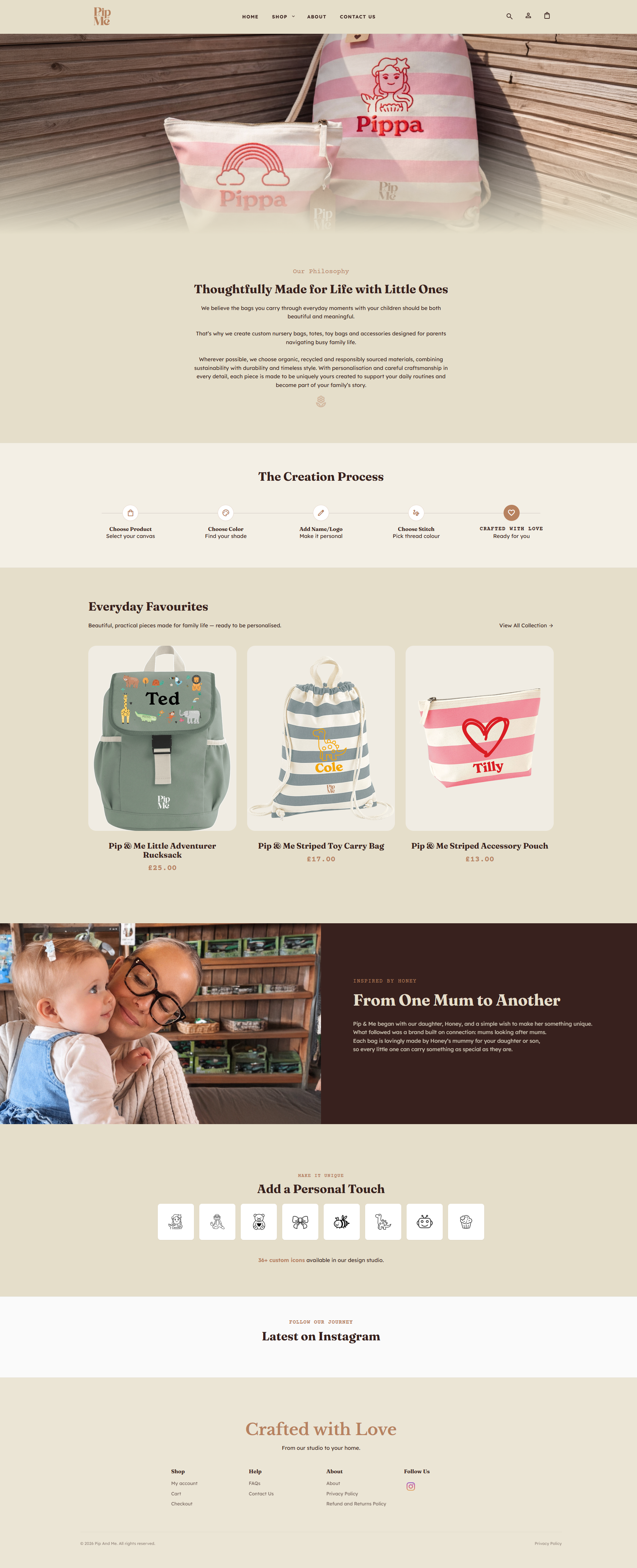 Pip & Me — website preview